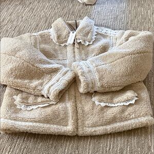 Anthropologie fleece with lace